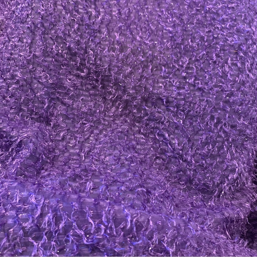 Adorable Purple Fuzzy Girls Window Curtains Set of 2 56” x 84”